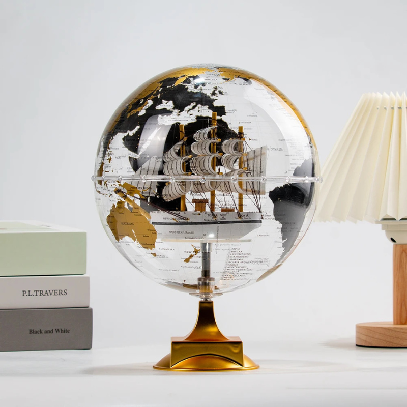 Aurora Voyage Crystal Globe | 360° Rotating World Globe