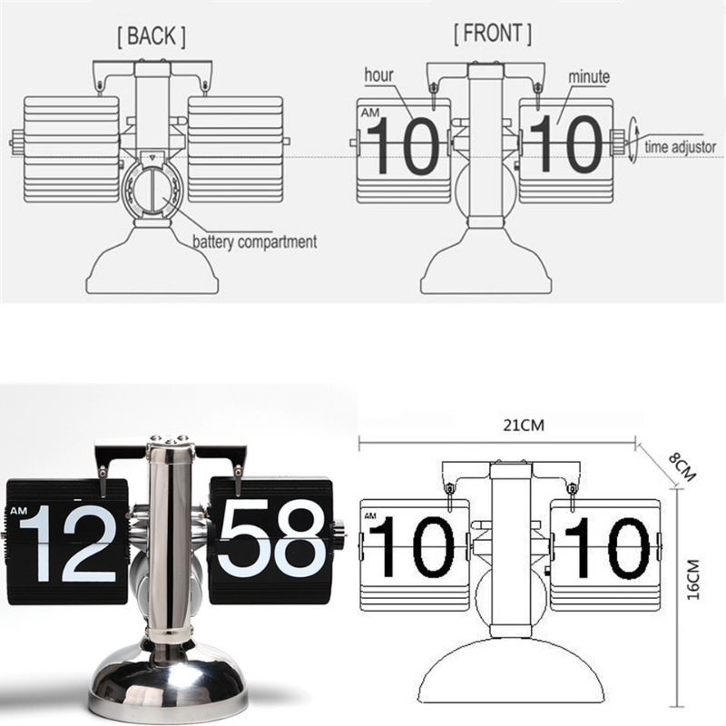 Automatic Page-Turning Desk Clock | Vintage European Style