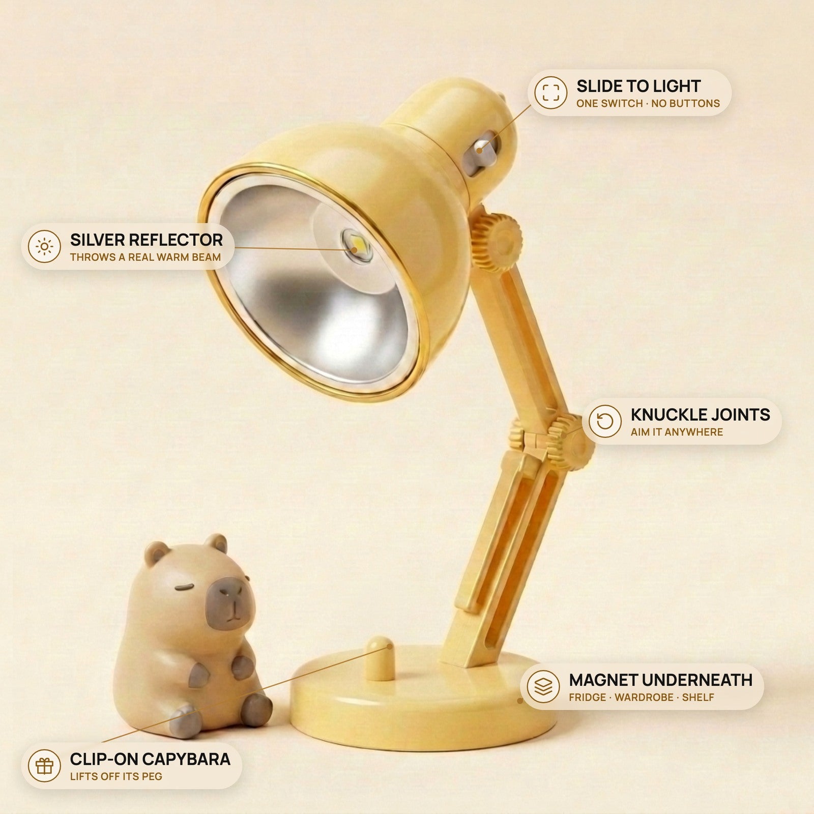 PERCH mini magnetic desk lamp - assorted colours