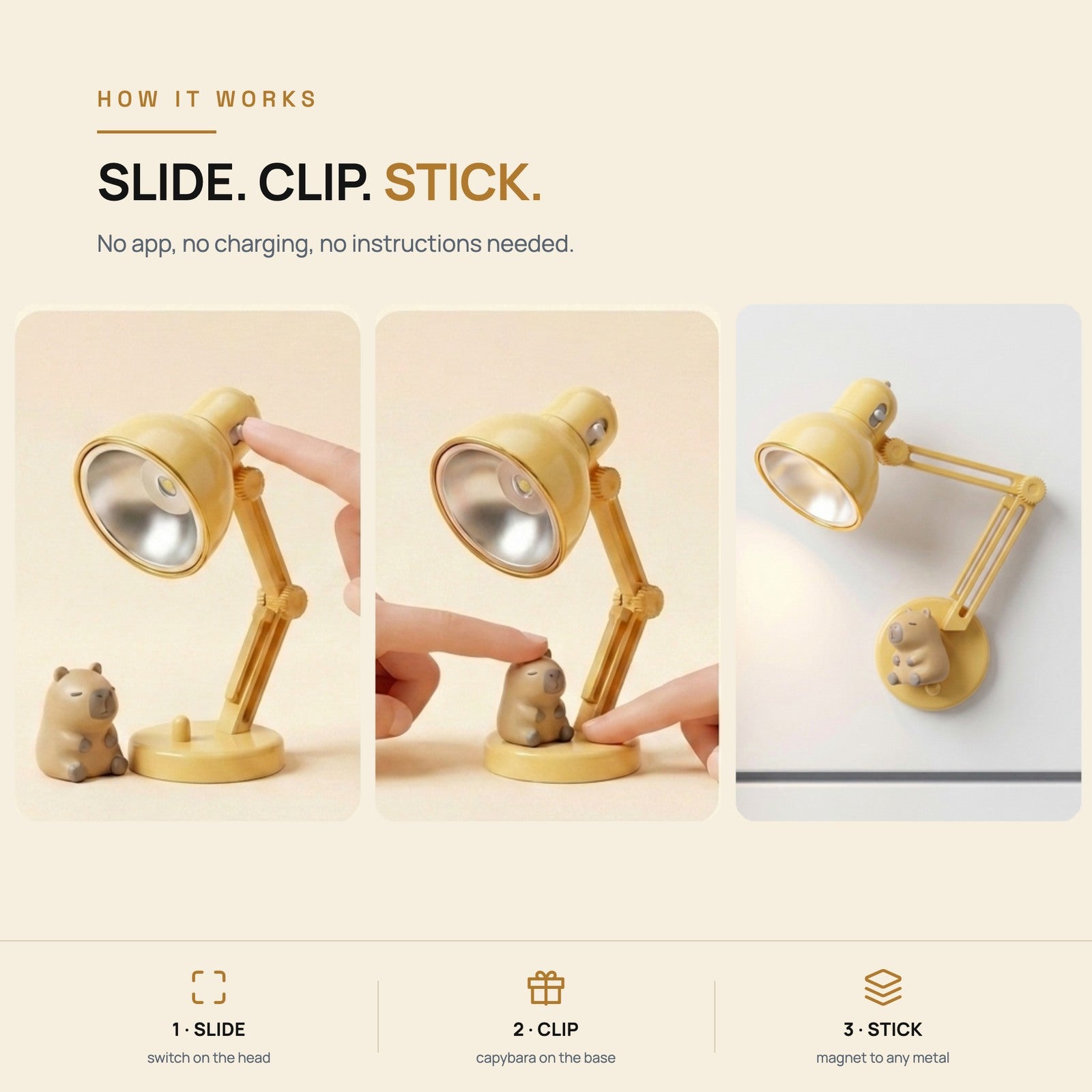 PERCH mini magnetic desk lamp - assorted colours