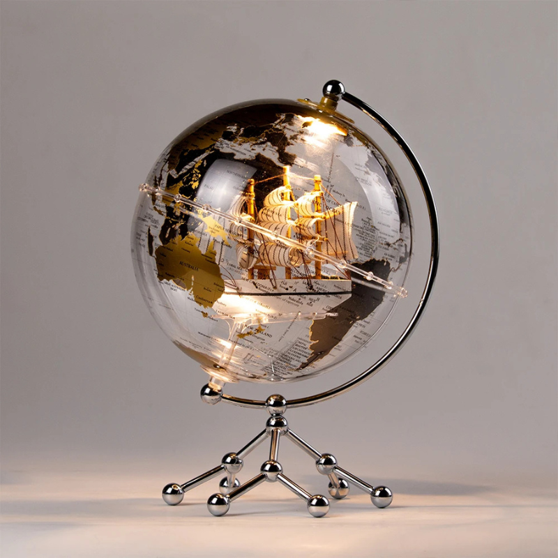 Aurora Voyage Crystal Globe | 360° Rotating World Globe