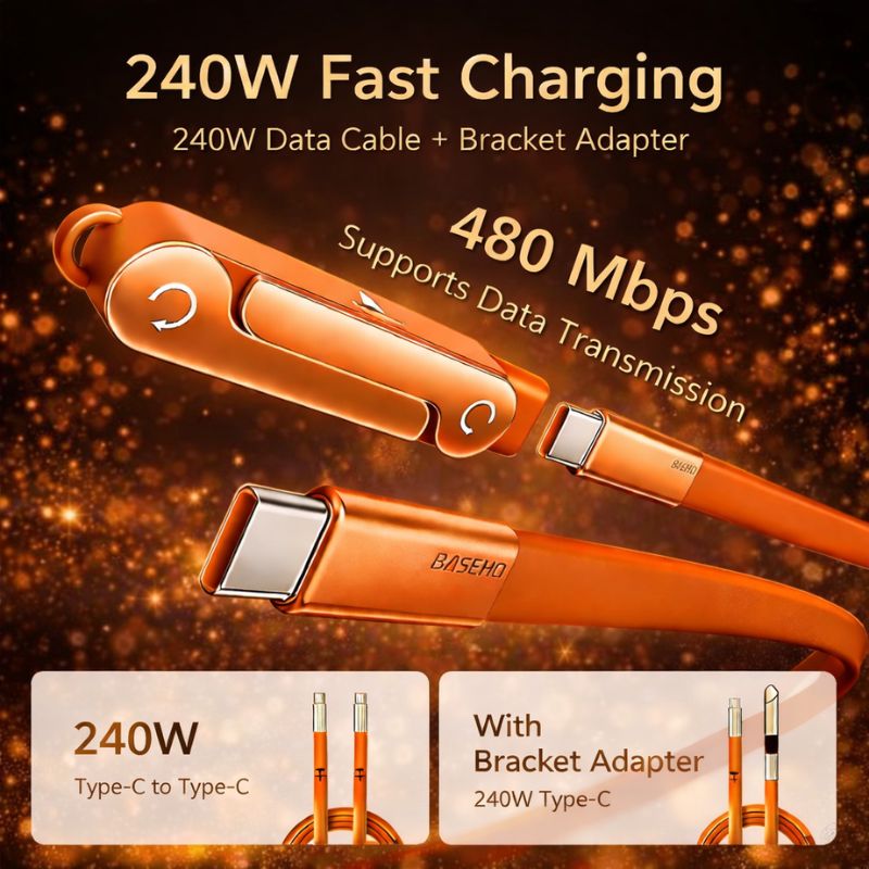 240W Fast Charge. 480Mbps Data. One Cable.