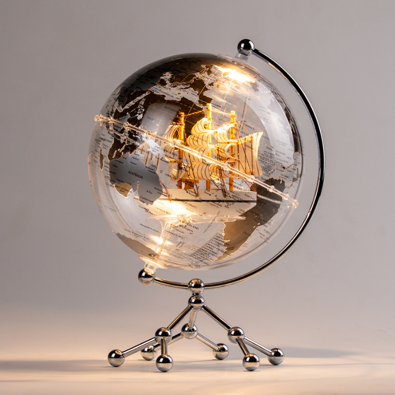 Aurora Voyage Crystal Globe | 360° Rotating World Globe