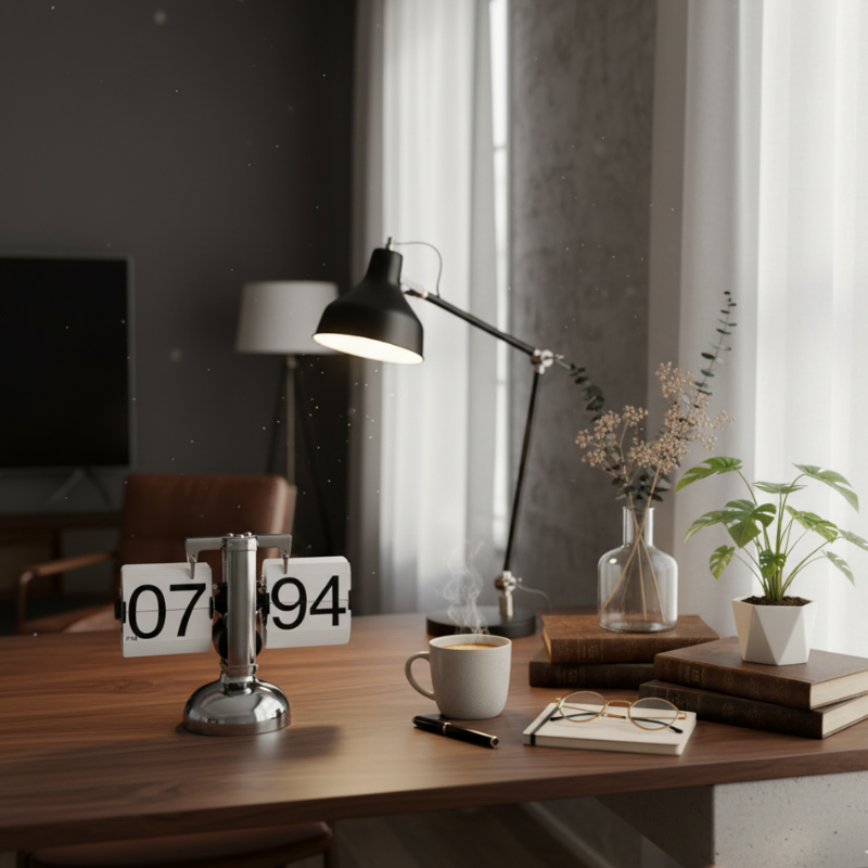 Automatic Page-Turning Desk Clock | Vintage European Style
