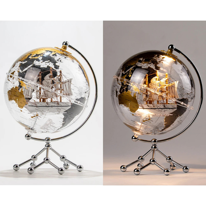 Aurora Voyage Crystal Globe | 360° Rotating World Globe