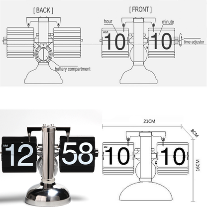 Automatic Page-Turning Desk Clock | Vintage European Style