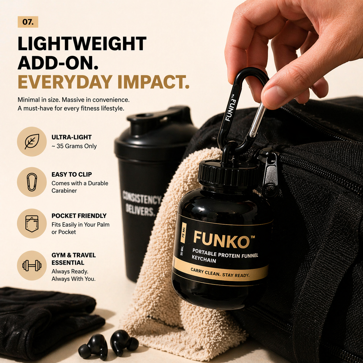 FUNKO™ | Portable Protein Funnel Keychain (Pack of 2)