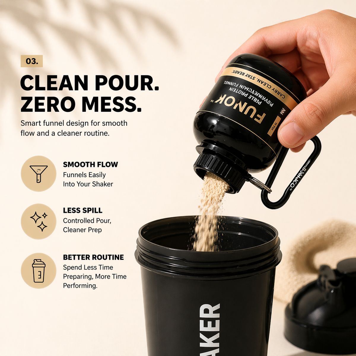 FUNKO™ | Portable Protein Funnel Keychain (Pack of 2)