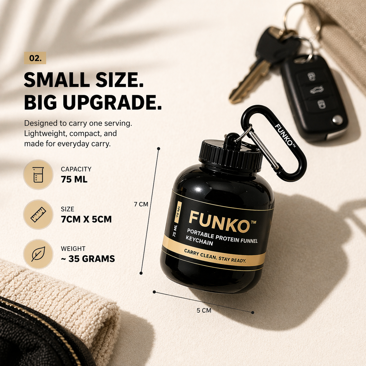 FUNKO™ | Portable Protein Funnel Keychain (Pack of 2)