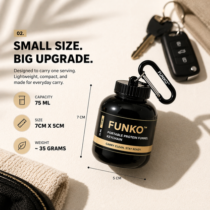 FUNKO™ | Portable Protein Funnel Keychain (Pack of 2)