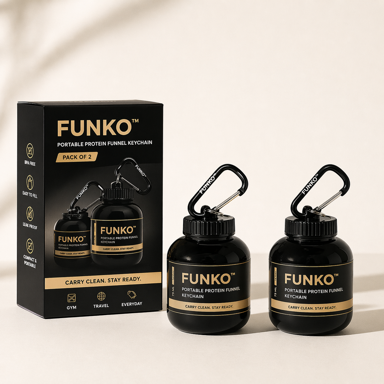 FUNKO™ | Portable Protein Funnel Keychain (Pack of 2)