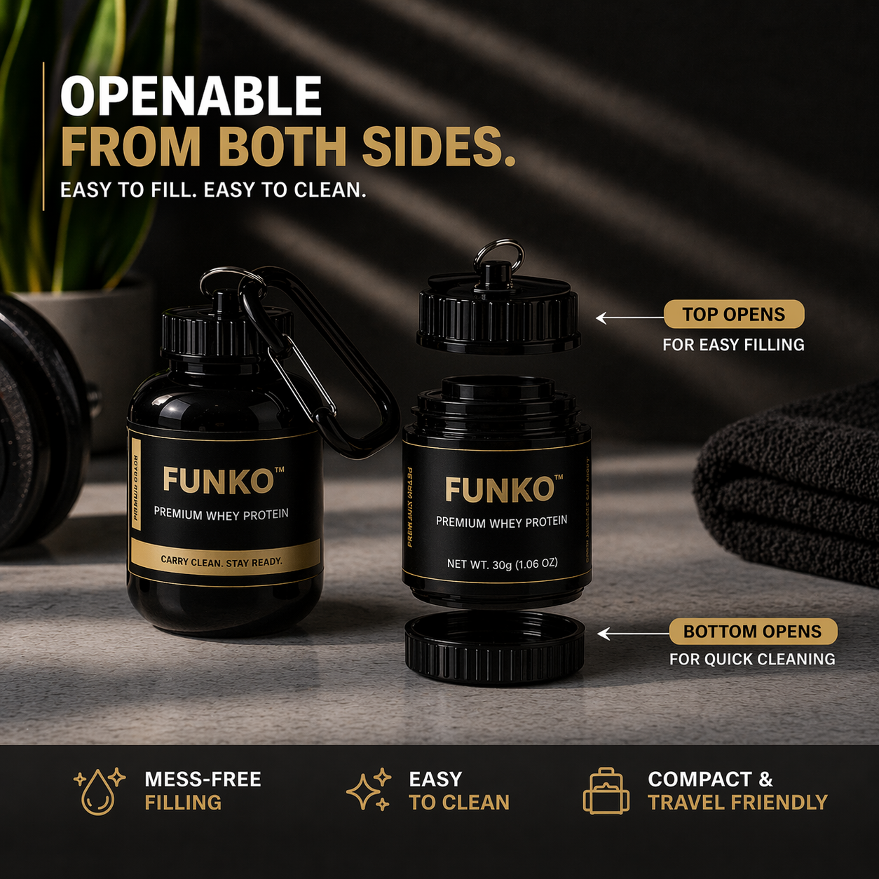 FUNKO™ | Portable Protein Funnel Keychain (Pack of 2)