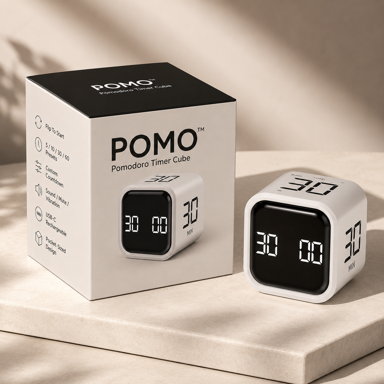 POMO™ | Pomodoro Timer Cube