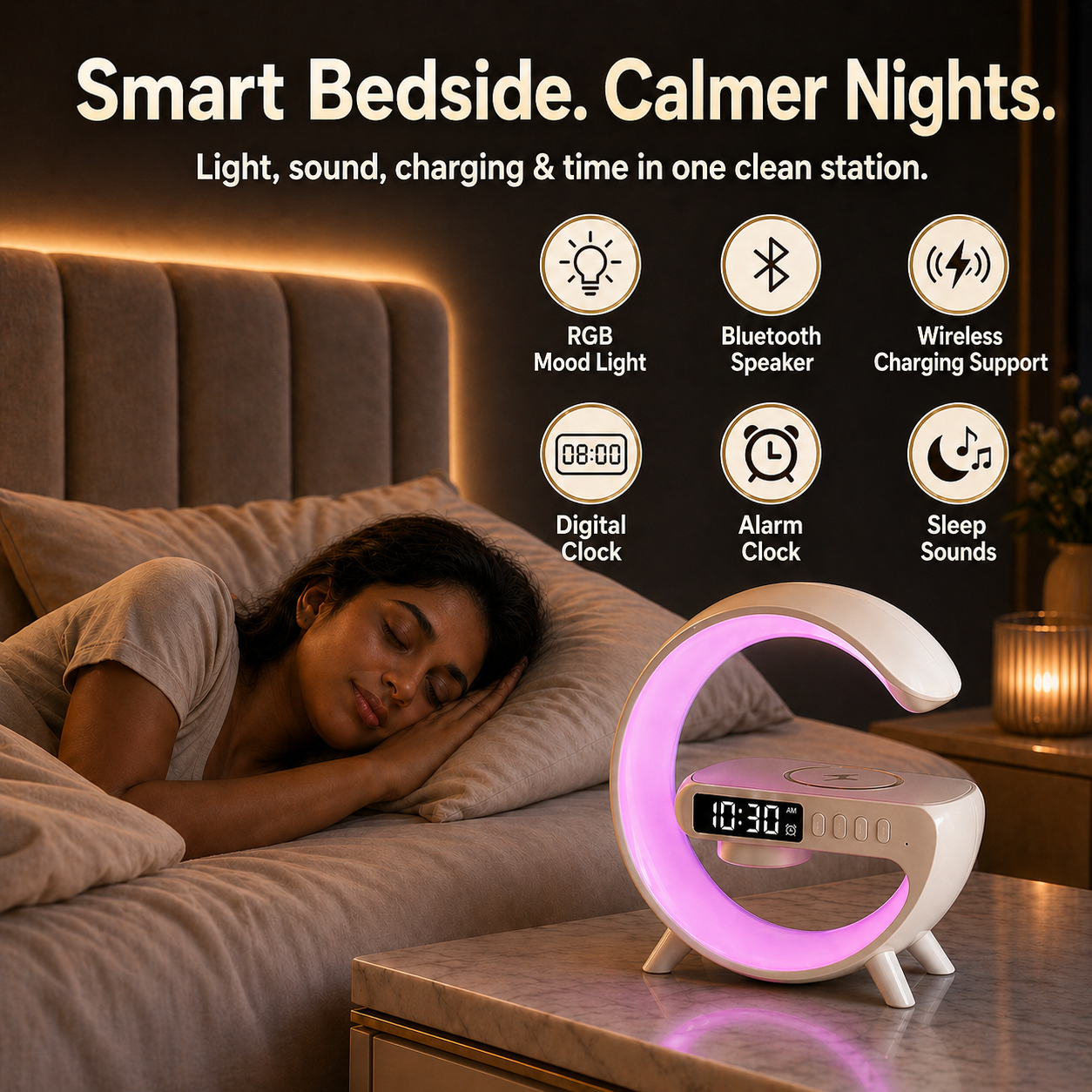 KNOX™  RGB Speaker Charging Clock