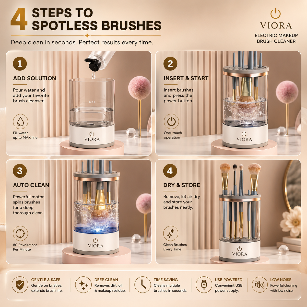 Viora™ Electric Makeup Brush Cleaner