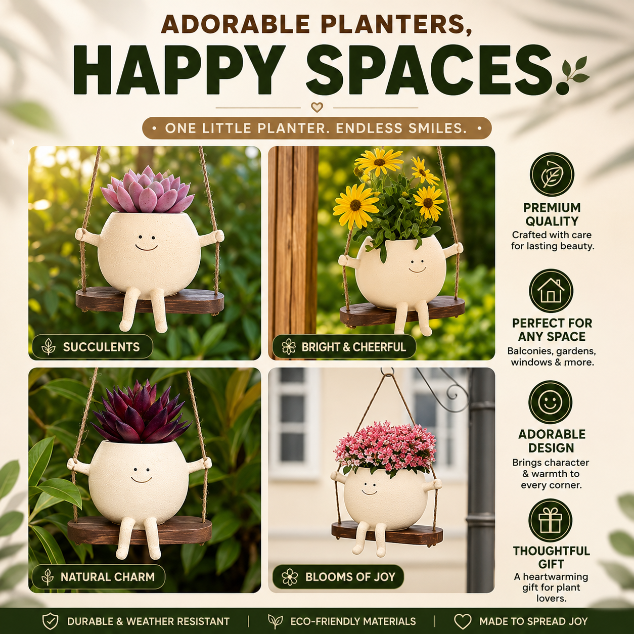 MIVA™ | Smiling Hanging Planter