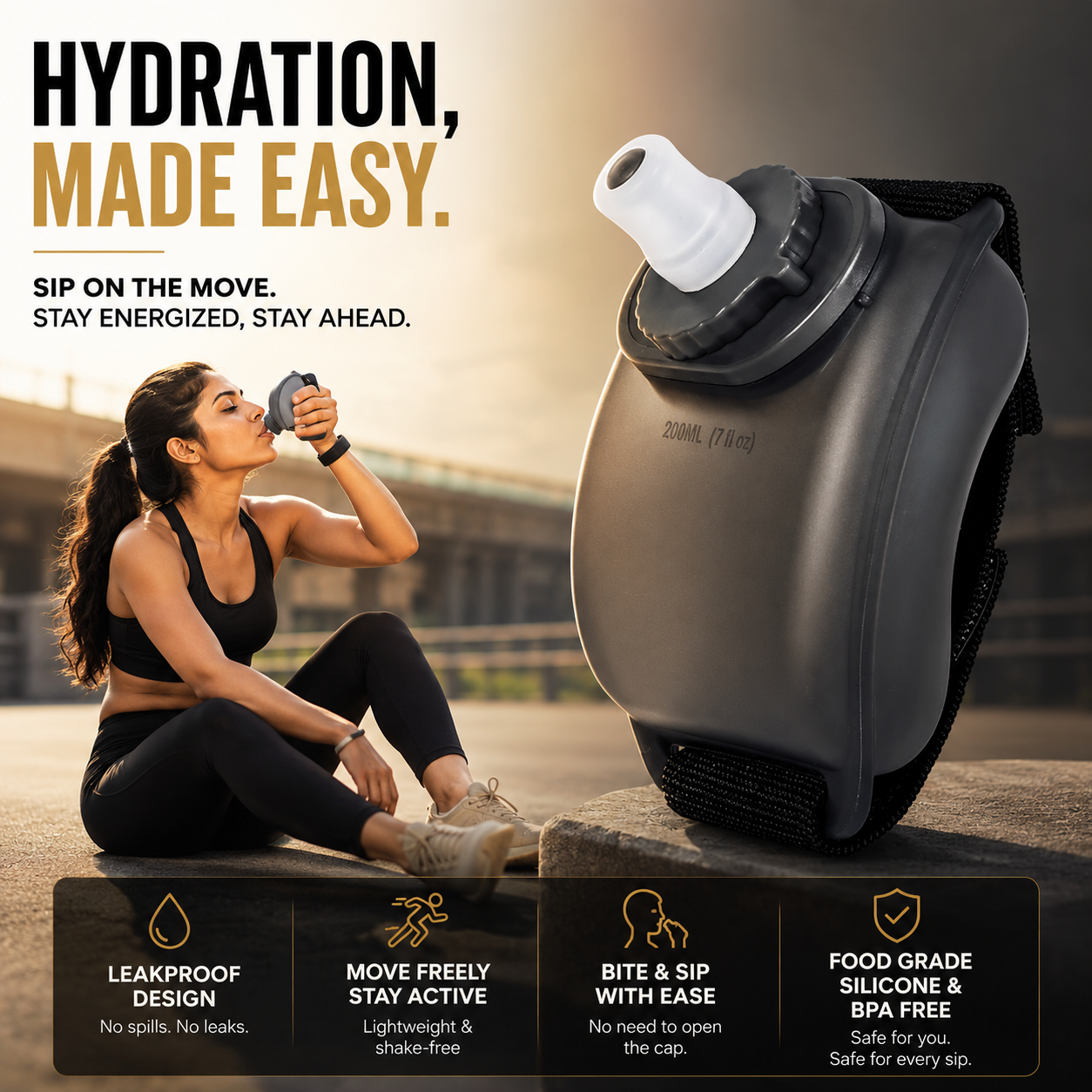 HYMO™ | Wearable Quick-Sip Bottle