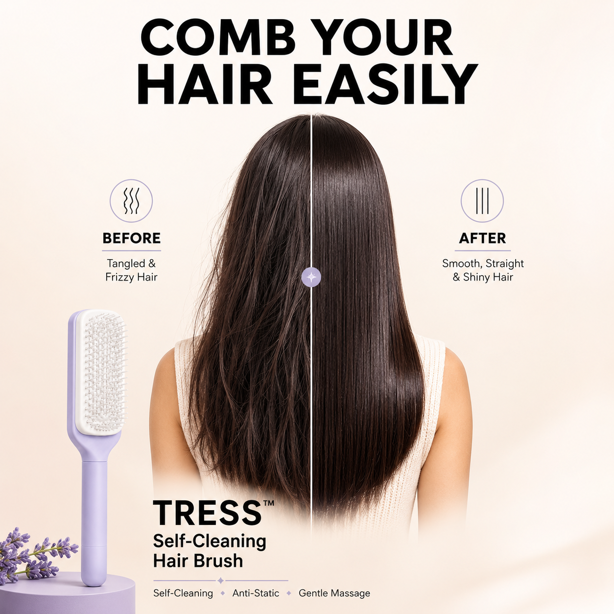 TRESS™ | Self-Cleaning Hair Brush
