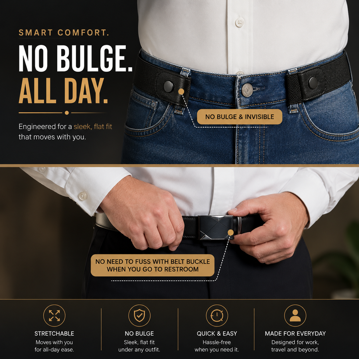 NIVO™ | No-Buckle Comfort Belt
