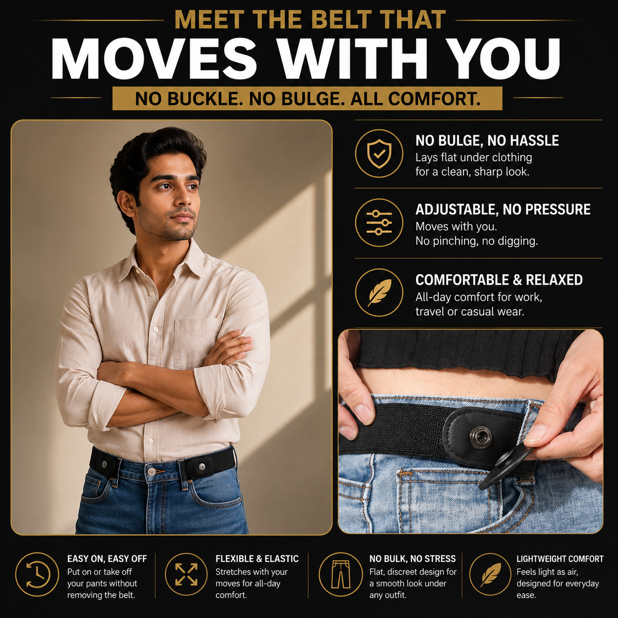 NIVO™ | No-Buckle Comfort Belt