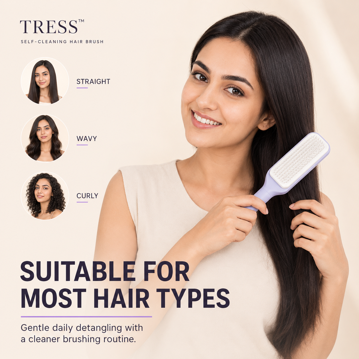 TRESS™ | Self-Cleaning Hair Brush
