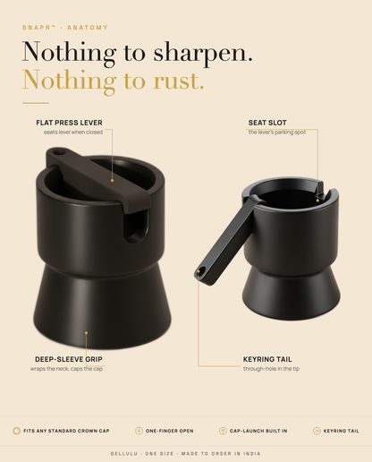 SNAPR crown-cap bottle opener