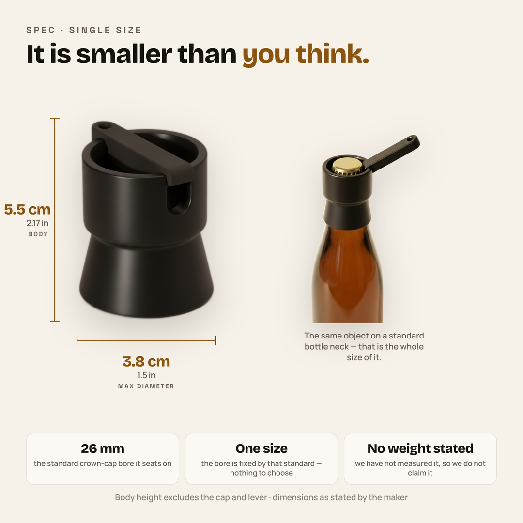 SNAPR crown-cap bottle opener