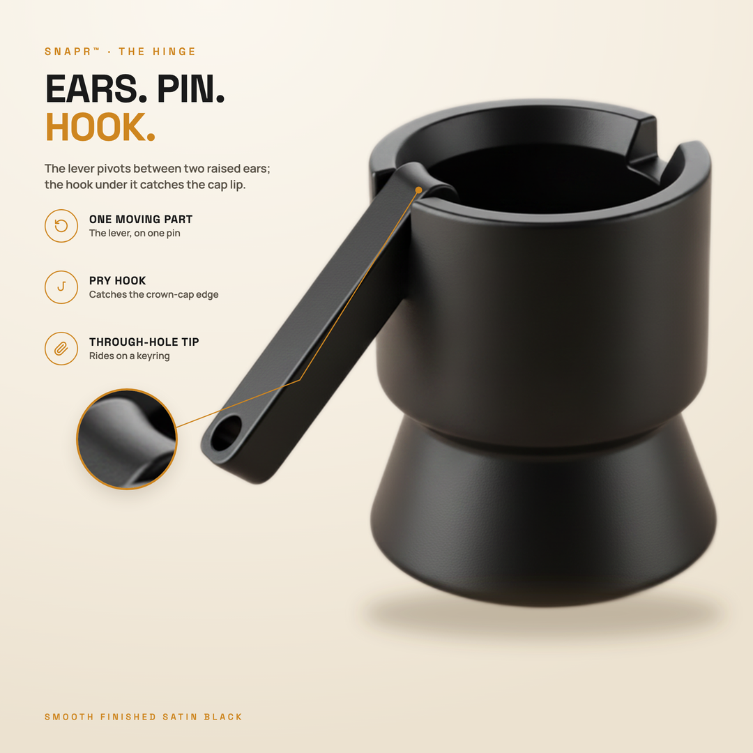 SNAPR crown-cap bottle opener