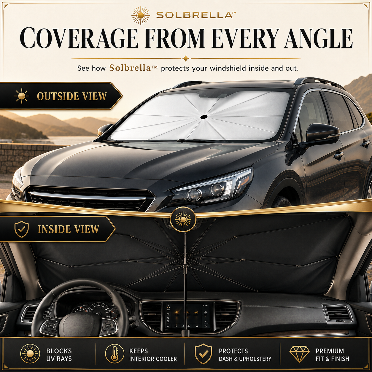 SOLBRELLA™ | Foldable Car Windshield Sunshade