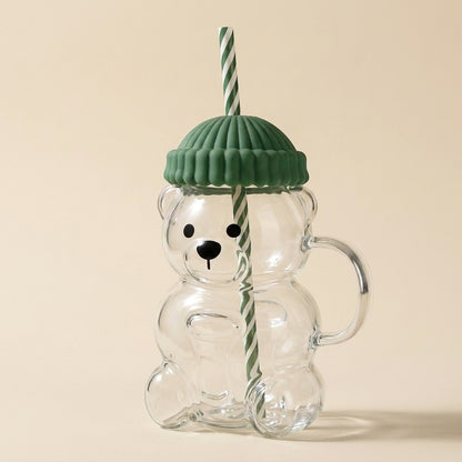 TEDD™| Glass Bear Tumbler with Straw
