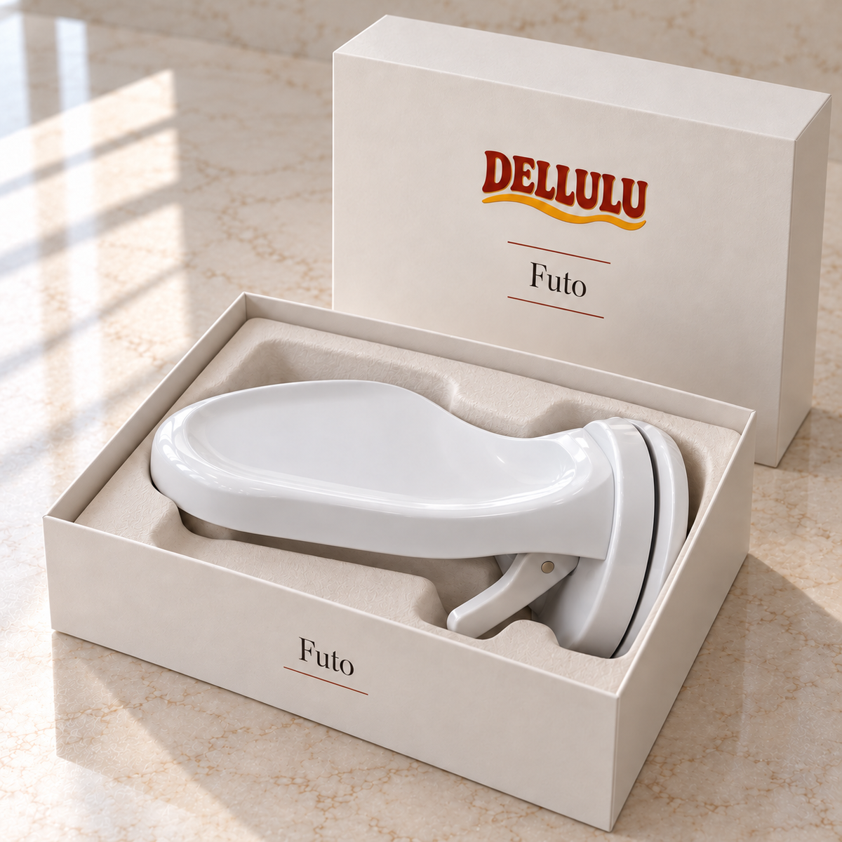 Futo footrest in its renamed Dellulu retail box